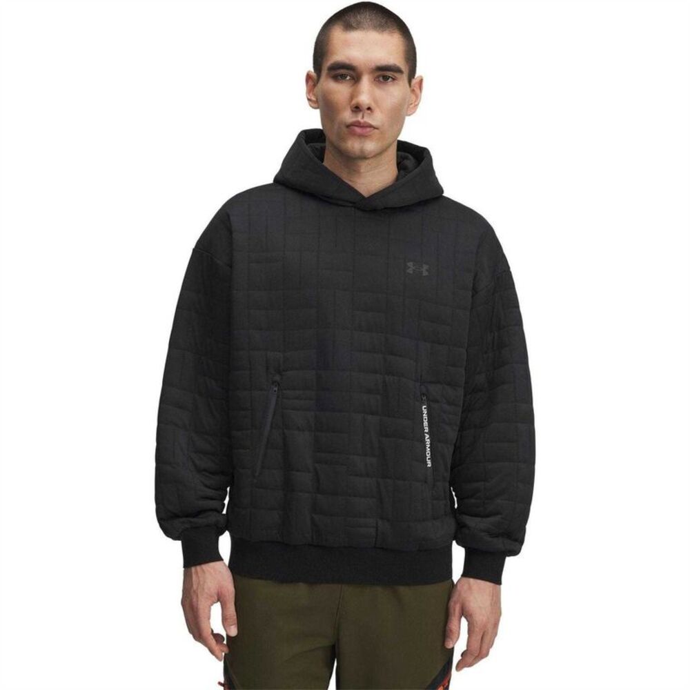 Under Armour Mens Unstoppable Quilted Pullover Hoodie / Black